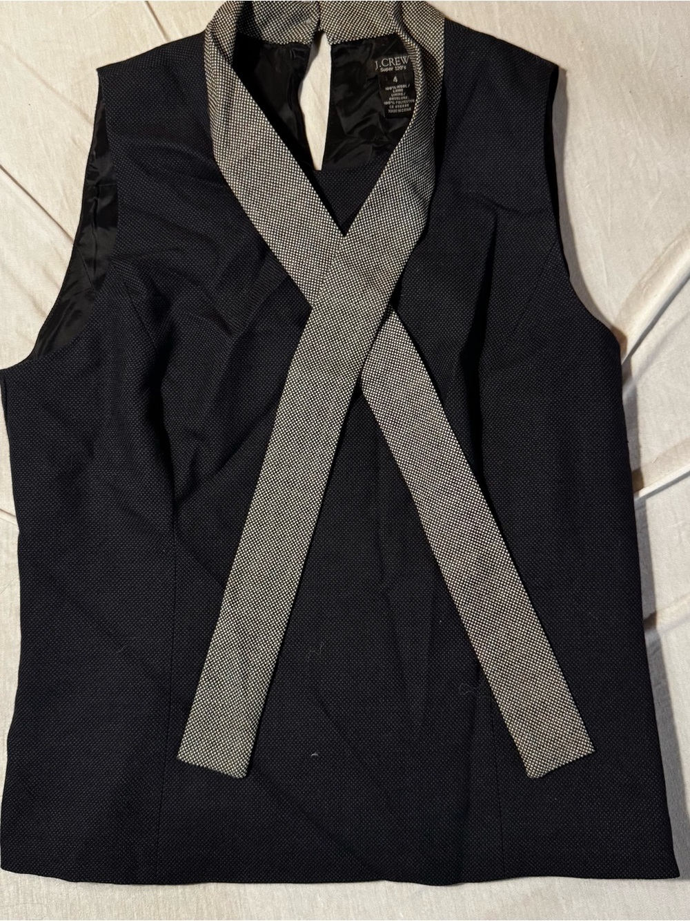 J.Crew Super 120s Wool Tie Neck Top Size 4